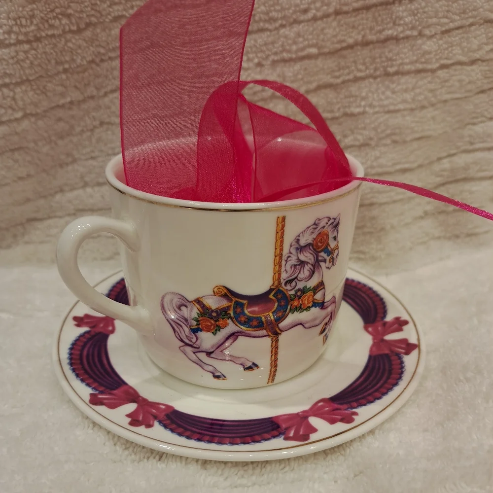 Ceramic Carousel Horse Cup & Saucer - Picture 2 of 11